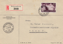 Liechtenstein: Triesenberg 1938 Einschreiben Nach Wien - Other & Unclassified