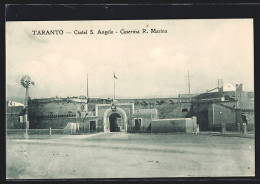 Cartolina Taranto, Castel S. Angelo, Caserma R. Marina  - Taranto