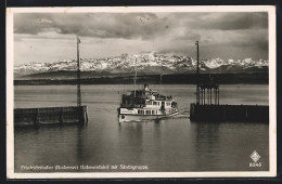 AK Friedrichshafen /Bodensee, Dampfer Augsburg In Der Hafeneinfahrt Mit Säntisgruppe  - Other & Unclassified