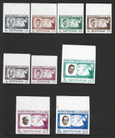 Yemen 1966 Builders Of World Peace Set Of 9 Imperforate Marginal Singles MNH - Yemen