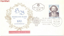 Austria 1963 Mi 1130 FDC  (FDC ZE1 AST1130c) - Ecrivains