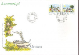 Sweden 2001 Mi 2209-2210 FDC  (FDC ZE3 SWD2209-2210) - Serpenti