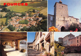 FOURCES Bastide Fortifiee De Type Circulaire Le Chateau Du XVe S Et La Place Centrale 3(scan Recto-verso) MA2091 - Autres & Non Classés