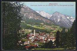 Cartolina Cortina, Ortsansicht Mit Col Rosá  - Otros & Sin Clasificación