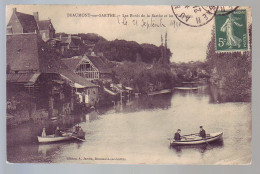 72 - BEAUMONT-sur-SARTHÉ - LES BORDS DE LA SARTHÉ ET LES TANNERIES  - PROMENADE EN BARQUE - ANIMÉE - - - Beaumont Sur Sarthe