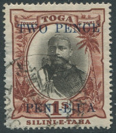 Tonga 1923 SG67 2d On 1s Black And Red-brown King George II FU - Tonga (1970-...)