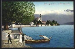 Cartolina Tremezzo, Lago Di Como, Uferpartie Mit Blick Zur Kirche  - Como