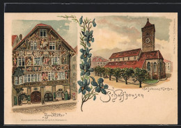 Lithographie Schaffhausen, Gasthaus Zum Ritter, St. Johanns Kirche  - Other & Unclassified