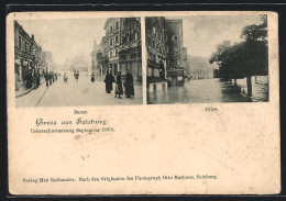 AK Salzburg, Hochwasser September 1899, Bazar, Strassenpartie Gries  - Autres & Non Classés