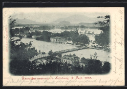 AK Salzburg, Hochwasser Vom September 1899, überflutete Partie Am Fluss  - Autres & Non Classés