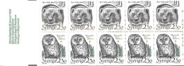 Suède - Carnet 1502 - 1989 - Hibou - Chouette - Ours - Neuf - Unused Stamps