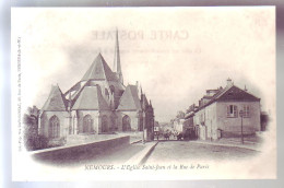 77 - NEMOURS - ÉGLISE SAINT-JEAN Et La RUE De PARIS - ANIMÉE - - Nemours