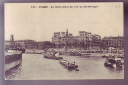 75 - PARIS -  La SEINE Au PONT LOUIS PHILIPPE - PENICHES  - - The River Seine And Its Banks