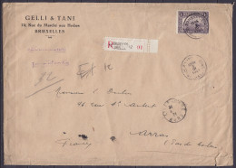 Env. "Gelli & Tani" (philatélie) Recommandée Affr. N°145 Càd BRUSSEL 1/6 III 1921/ BRUXELLES Pour Collectionneur Dubus à - 1915-1920 Albert I