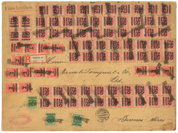 Allemagne - Grande Lettre Recommandée - Affr. Nombreux Timbres (inflation !) Annulés Griffe "Hamburg" & Càd HAMBURG /12. - Storia Postale