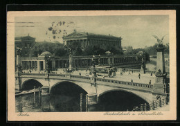 AK Berlin, Friedrichsbrücke Mit Nationalgalerie, Strassenbahn  - Mitte