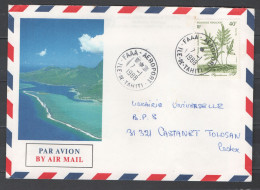 Polynésie Française N° 268 Seul Sur Lettre - Oblitération FAAA Aéroport - Ile De Tahiti - Botanique - Flore - Covers & Documents