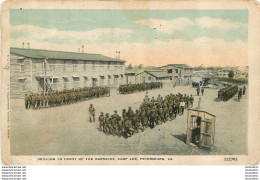 PETERSBURG   DRILLING IN FRONT OF THE BARRACKS CAMP LEE - Autres & Non Classés