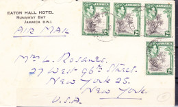 JAMAIQUE - Affranchissement Sur Lettre Par Avion POUR  LES USA - George VI - Jamaïque (...-1961)