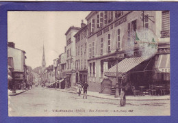 69 - VILLEFRANCHE - RUE NATIONALE - ANIMÉE - PLI COIN INF GAUCHE - - Villefranche-sur-Saone