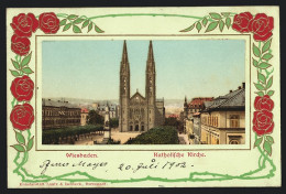 AK Wiesbaden, Katholische Kirche Mit Rosen  - Wiesbaden