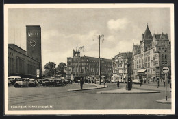 AK Düsseldorf, Ansicht Am Bahnhofvorplatz, Mit Strassenbahn  - Duesseldorf