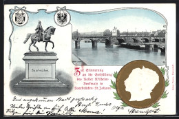 AK Saarbrücken-St. Johann, Kaiser Wilhelm-Denkmal, Brücke  - Saarbruecken