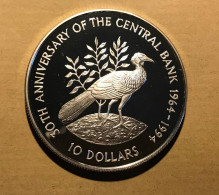 TRINIDAD & TOBAGO - 1994 10 Dollars "30e Anniv. Banque Centrale" Épreuve En Argent - Trinité & Tobago