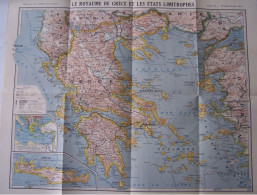 CARTE ROYAUME DE GRECE Et Les Etats Limitrophes;éditée Par La "Science Et La Vie" 1917 - Geographische Kaarten