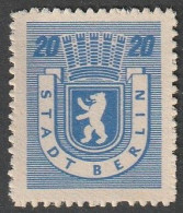 Berlin & Brandenburg: 1945, Mi. Nr. 6 B, Freimarke: 20 Pfg. Berliner Bär  **/MNH - Berlino & Brandenburgo