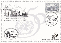Nations Unies Vienne. Carte Postale 1995 YT 207 Oblitéré 1er Jour - Cartes-maximum