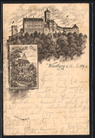 Lithographie Eisenach, Wartburg Restaurant, Totalansicht Der Wartburg, Ganzsache  - Other & Unclassified