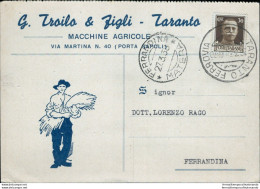 Cl178 Cartolina Commerciale Taranto Citta' 1938 - Taranto