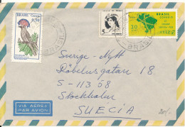 Brazil Air Mail Cover Sent To Sweden 21-10-1968 Topic Stamps - Airmail