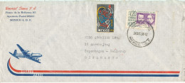 Mexico Air Mail Cover Sent To Denmark 24-12-1958 Single Franked + TB Seal - Mexico