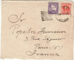 BOLIVIA 1933 LETTER SENT FROM LA PAZ TO PARIS / PART OF COVER / - Bolivië