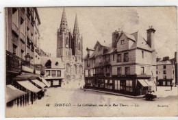 St Saint Lo La Cathedrale Vue De La Rue Thiers - Saint Lo