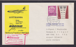 Bund Berlin Brief Flugpost Airmail Heuss Ua Frankfurt Main New York Idlewild USA - Covers & Documents