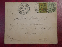 DS11  TUNISIE  LETTRE ENTIER  + 1904  FERRYVILLE   A MADRID ESPANA + AFF. INTERESSANT+++++ - Covers & Documents