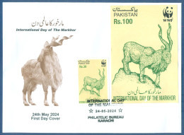 PAKISTAN 2024 MNH PRIVATE COVER  WWF W.W.F INTERNATIONAL DAY OF MARKHOR ANIMAL SOUVENIR SHEET - Nuovi