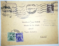 TAXE 1FR+50C CAEN 17.2.1947 LETTRE AFFRANCHIE 3 GANDON CAEN TAXE SIMPLE RARE - 1859-1959 Covers & Documents