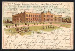 Lithographie Osnabrück, 3` Krieger-Waisen-Renthe-Fink-Haus  - Osnabrueck