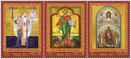 Russia. 2023. Icons Of The Moscow Kremlin (MNH OG **) Block Of 3 Stamps - Ongebruikt