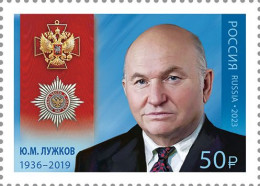 Russia. 2023. Cavaliers Of The Order For Merit To The Fatherland”. Yu. Luzhkov (1936–2019) (MNH OG **) Stamp - Nuovi