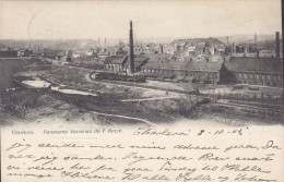 Belgium CPA Charleroi. Panorama Verreries De L'Ancre. Edit. Romedenne, Bruxelles. CHARLEROI 1905 KJØBENHAVN V. (2 Scans) - Charleroi