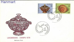 Luxembourg 1976 Mi 928-929 FDC  (FDC ZE3 LXB928-929) - Sculpture