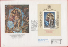 VATICANO - 1994 - BF14 Restauro Della Cappella Sistina - FDC Capitolium - Viaggiata - FDC