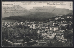 AK Ober-Krummhübel /Riesengebirge, Teilansicht Mit Hotel Goldener Frieden Und Schneekoppe  - Schlesien