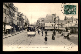 76 - LE HAVRE - LE ROND-POINT ET LA RUE DE NORMANDIE - TRAMWAY N°2 GRAVILLE - Graville