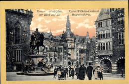 CPA Hansestadt Bremen, Marktplatz, Kaiser Wilhelm-Denkmal, Baumwollbörse - Sonstige & Ohne Zuordnung